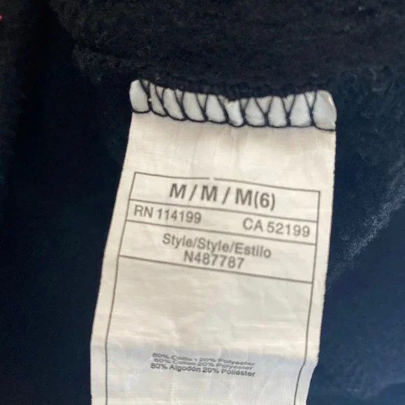 Roxy Appliquéd Hoodie black zip lined women sz M - Picture 6 of 7